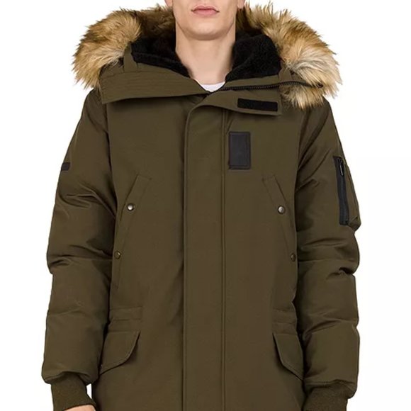Kooples Mixedmedia Puffa Parka Jacket 